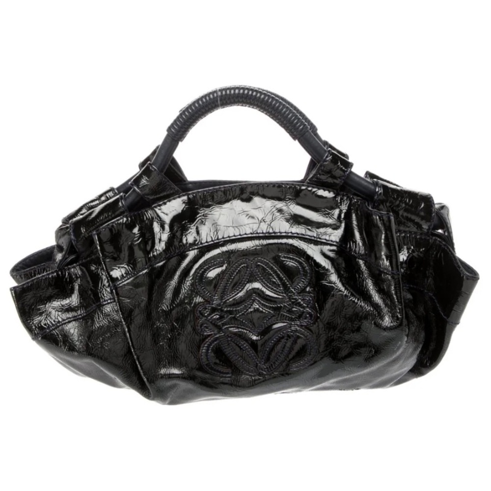 ❌ SOLD❌LOEWE Nappa Aire Tote Bag Black Patent Leather Vintage
